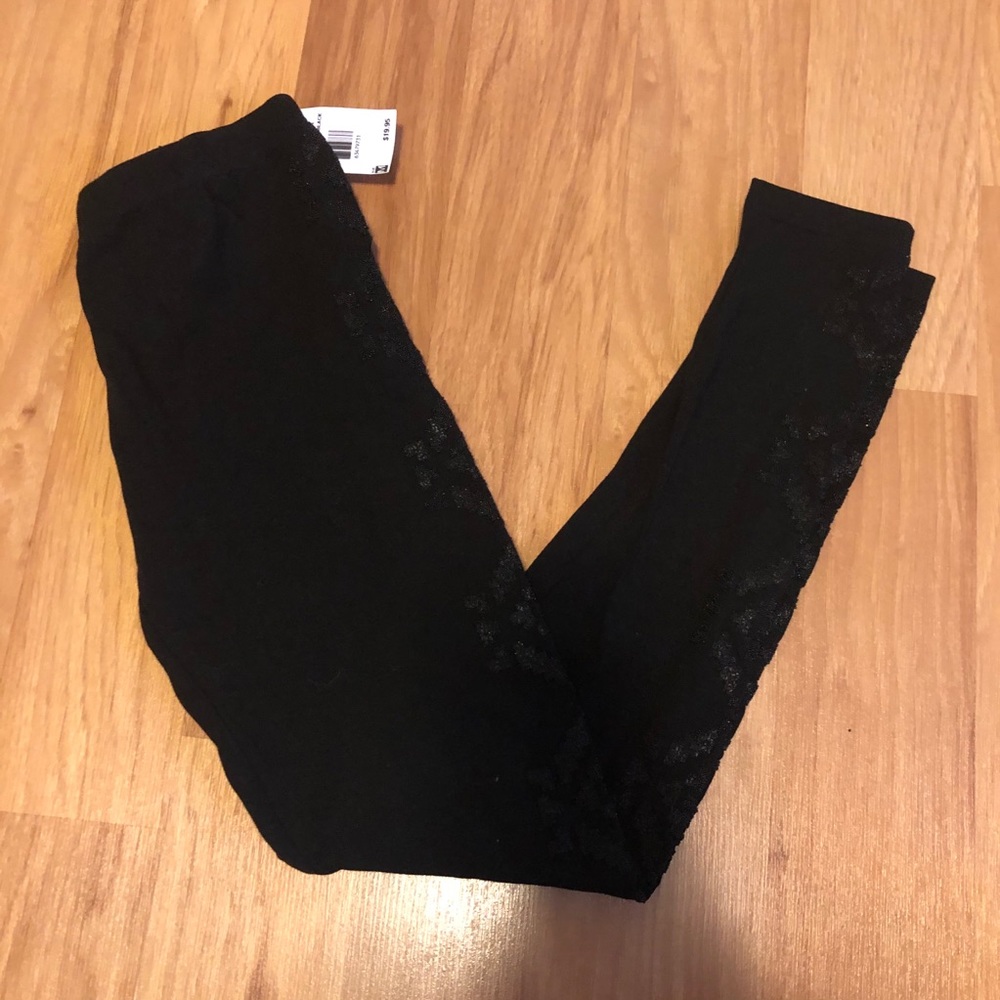 NWT Vanity black beaded leggings